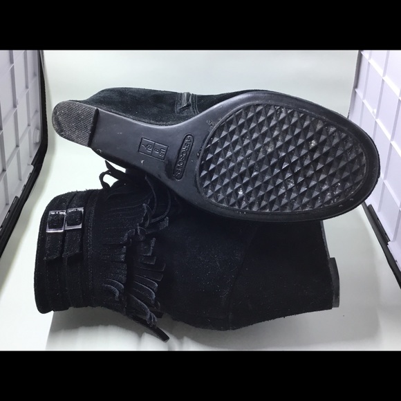 Aerosoles Plumming Bird Fringe Wedge Ankle Boots - Picture 5 of 5